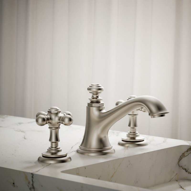 Artifacts® Bathroom Sink Cross Handles, Vibrant Brushed Nickel