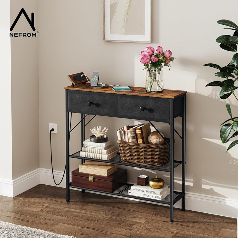 Console industrielle industrielle rustique brun + noir, 9,5 ...