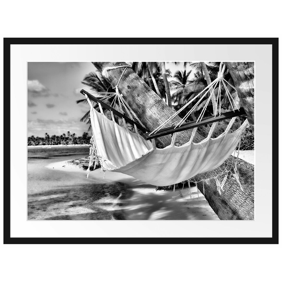 Gerahmtes Poster Malediven Palme Strand Sonne