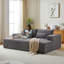 Chaise longue modulaire surdimensionnée de 87 po avec lit inclinable, sans assemblage, velours côtelé gris, méridienne confortable pour le salon, canapé-lit-121096852