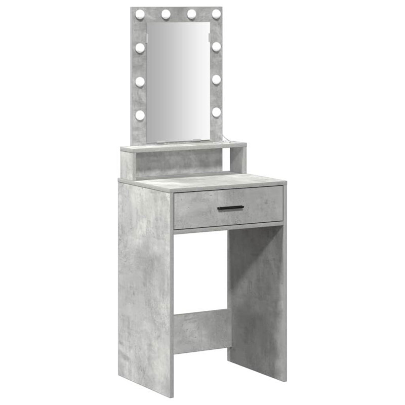 Dressing Table with Mirror, Grey