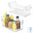 iDesign Condiment Organizer for Fridge - Plastic Fridge Organizer Bins with Handles, Set of 2, Clear