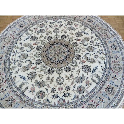 One-of-a-Kind Abbie-Violet Hand-Knotted Ivory 8'3"" Round Area Rug -  Isabelline, B7E242163C8B43BD9313FC049D60692C