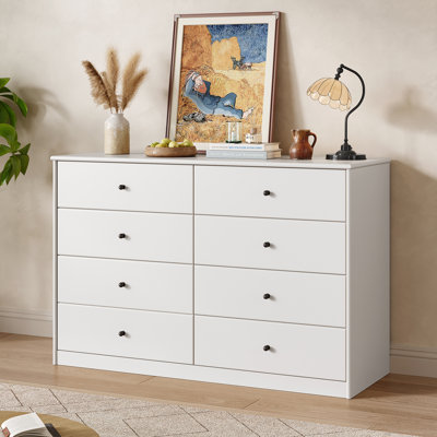 Commode de rangement blanche 8 tiroirs Pilou