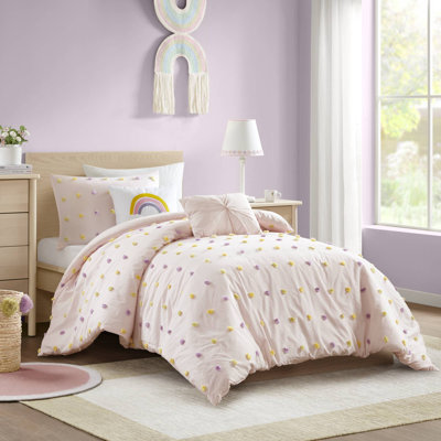 Cotton Jacquard Pom Pom Comforter Set