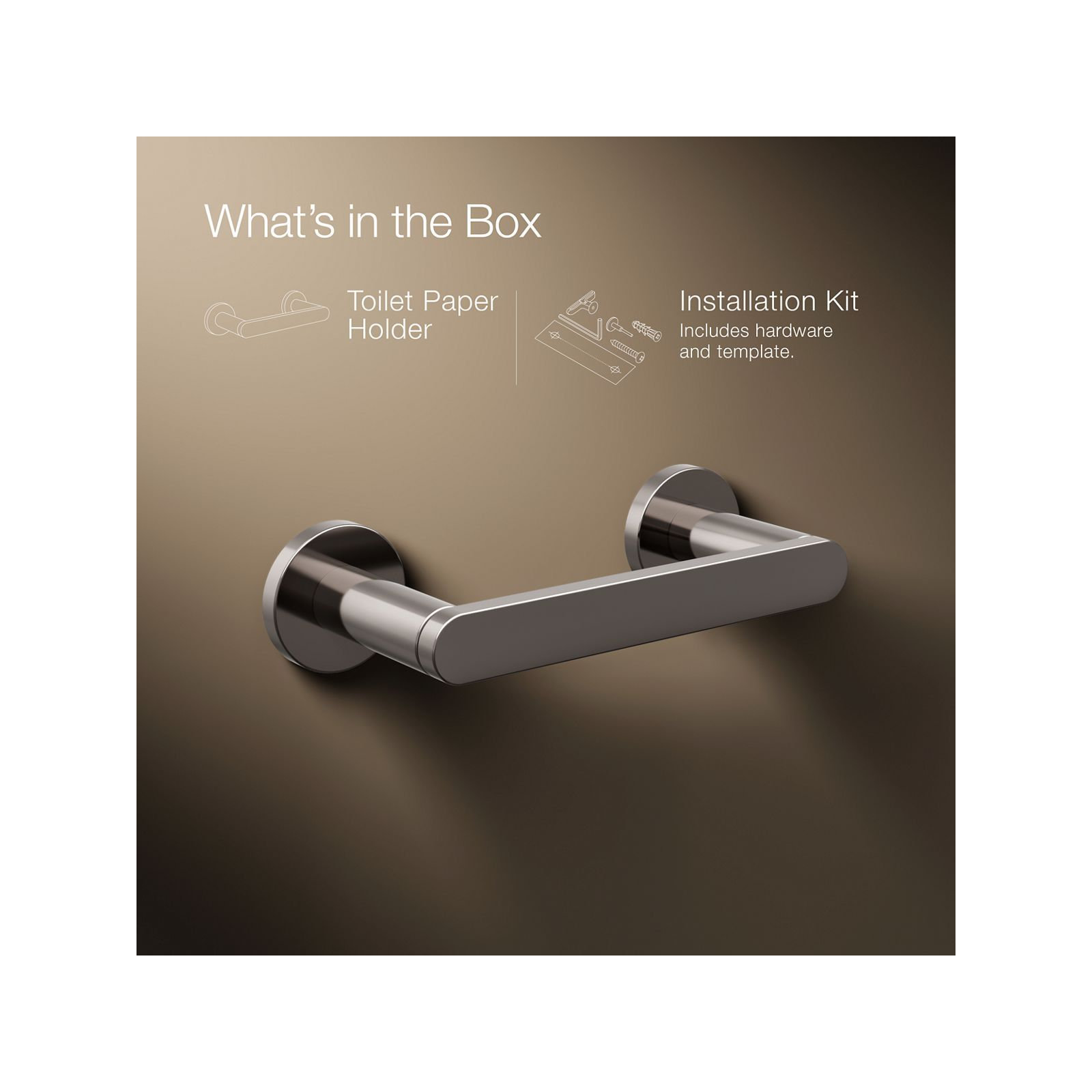 Wall Mount Toilet Paper Holder, Vibrant Titanium