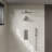 Rugen 12" & 6" Dual Shower Head Faucet Set with Handheld Combo, 3-Function Shower System with Rainfall Showerhead, Thermostatic Valve Included, Bathroom Shower Fixture-120193538