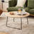 Modern Coffee Table - Minimalist Oak Veneer Top with Carbon Steel Legs, Small Space Living Room & Apartment Essential, Internet Famous Home Decor-915340765