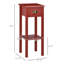 Table d'appoint à 2 niveaux avec tiroir, table de bout étroite avec tablette inférieure, pour le salon ou la chambre à coucher, rouge-129464790