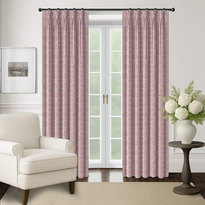 Roselyn Blush Pinch Pleat Drapery Panel Set of 2 - 20x108