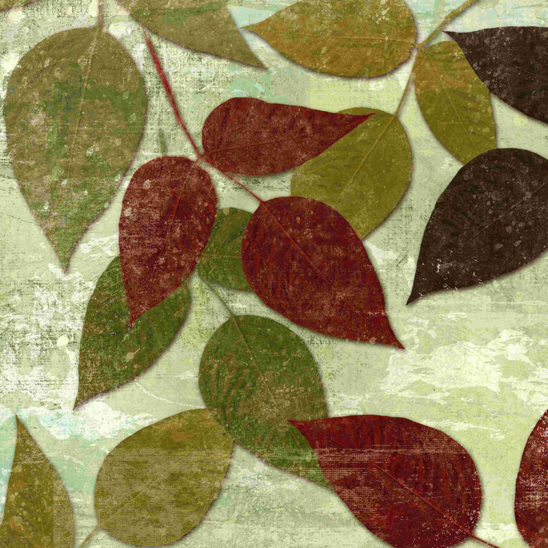 Nature, feuilles vertes 4 - peinture sur toile tendue, L 12 po x H 12 po