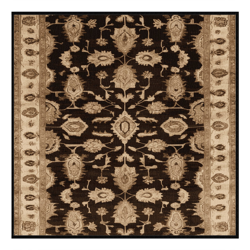 Tapis brun lavable à la machine, Carré 3 pi