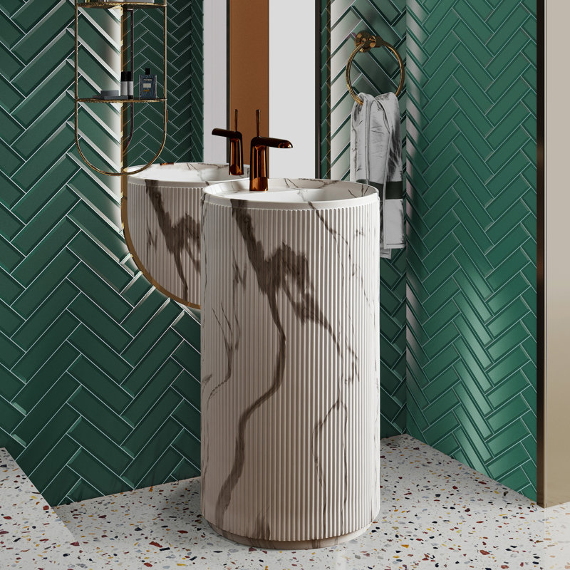 Lavabo de salle de bain 34 po, Marbre