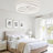  Cissline 20" Modern White Flush Mount Ceiling Fan With Integrated Ring Light For Bedroom & Living Spaces-217699768