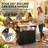 Outdoor Bar Cart with Storage Cabinet, Stainless Steel Top Kitchen Island on Wheels, HDPE Outdoor Bar Table, Movable Patio Beverage Food Prep Table for BBQ Picnic,wood-604574390