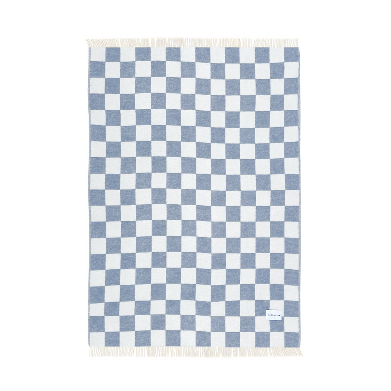 Throw Blanket, Denim Blue/White