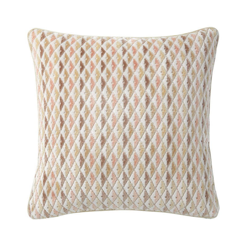 Ruhl Decorative Pillow, Pink/White/Yellow, Square 18"