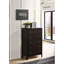 Commode 5 tiroirs brun chaud pour la chambre à coucher et l'organisation | Idée de cadeau