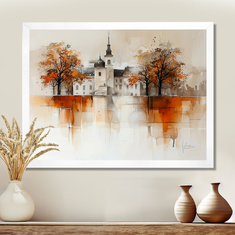 «Vienna Horizon In Summer II», reproduction sur toile de Vienne, H 30 po x l 40 po, Blanc