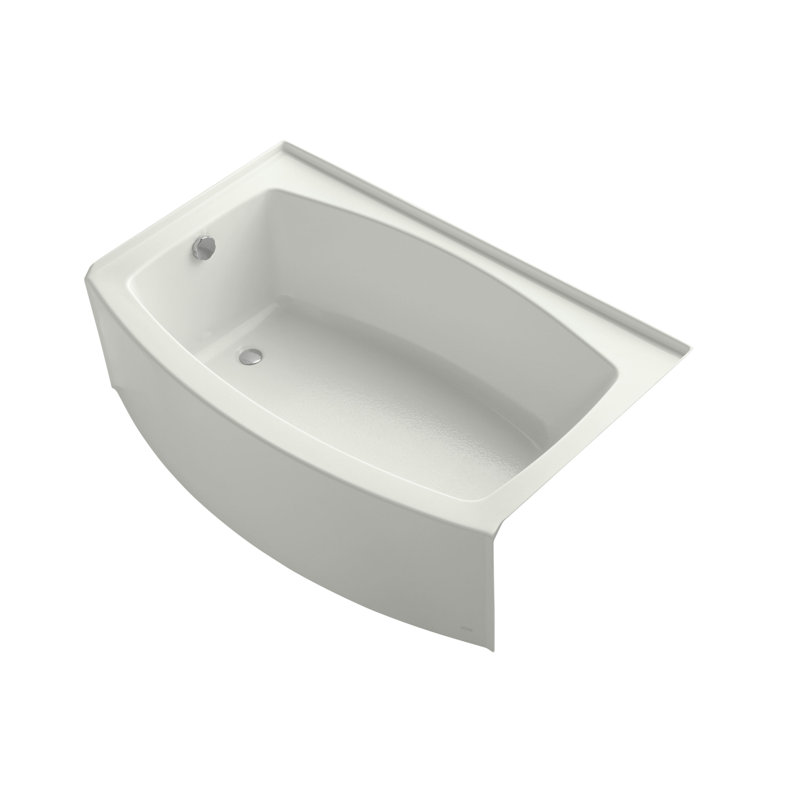 Expanse 60" x 38" Curved Integral Apron Bathtub, Left-Hand Side, Dune