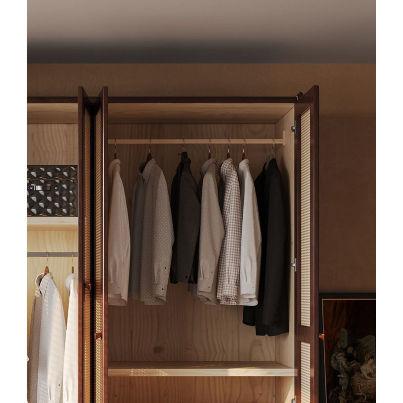 Armoire rétro en rotin simple