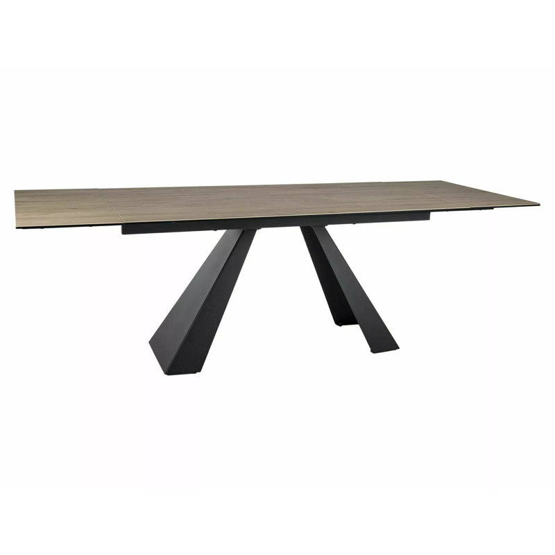Mosser Metal Base Dining Table, Light Brown