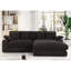 Chaise mystique en velours côtelé chocolat foncé avec 6 coussins douillets et texture douce réversible avec coussins décoratifs spacieux