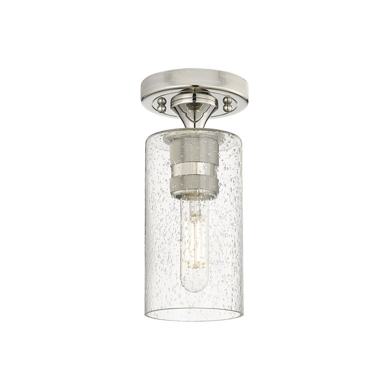 Plafonnier encastré 1 lumière Crown Point, Grainé, H 9,63 po x l 4 po X P 4,5, Nickel poli