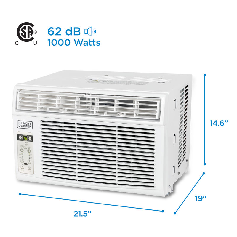 BDWT6 Series BLACK+DECKER 12,000 BTU Window Air Conditioner Unit, AC Cools Up to 550 Square Feet, White