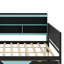 Lit de jour moderne axé sur le jeu avec bureau intégré et éclairage, cadre de lit en bois composé de 3 pièces, tête de lit avec bibliothèque intégrée-735070825-735070831