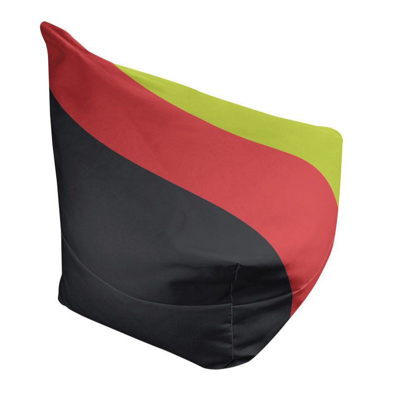 Fauteuil à billes Washington, 31 po x 38 po x 42 po, Gris anthracite / rouge torche / vert volt