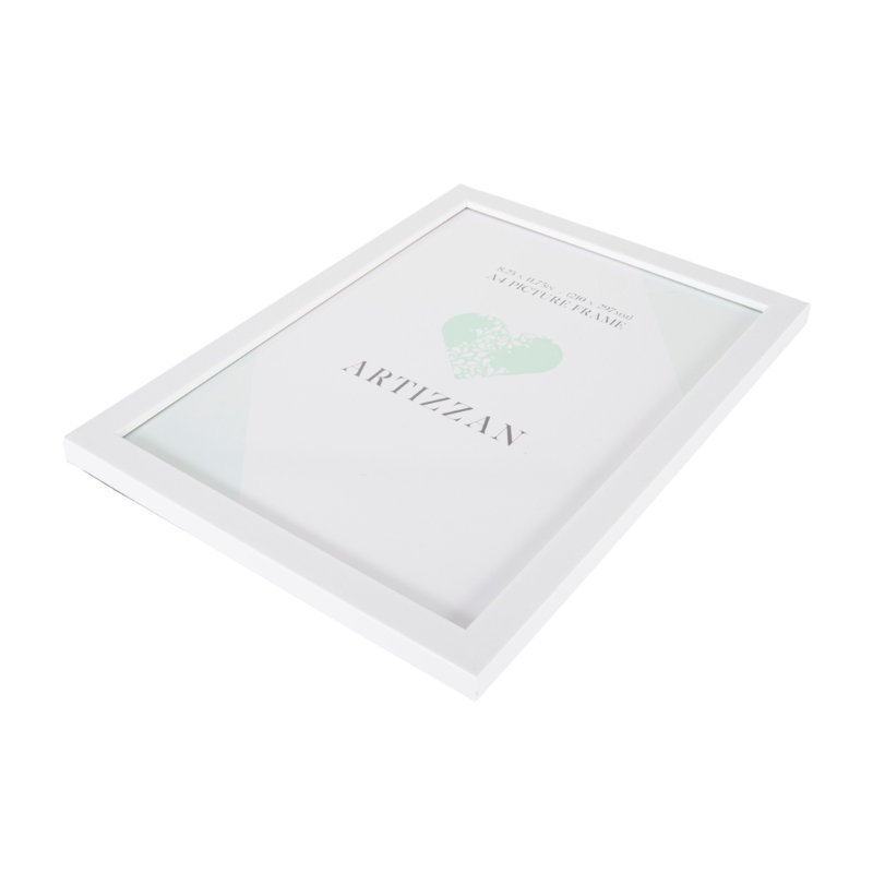 Modern and Stylish Wood Effect Plastic Frame for Wall Hanging, White, 33 x 24cm