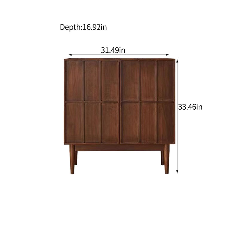 Modern Simple Double Door Wooden Accent Cabinet, 33.46" H x 31.49" W x 16.92" D