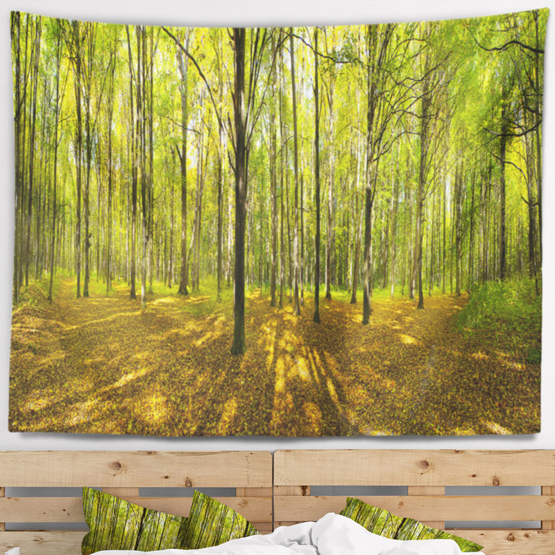 Tapisserie panorama en vert d’automne landscape, H 50 po x l 60 po