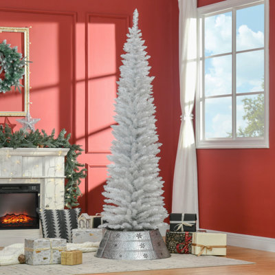 Arbre de Noël artificiel, arbre de Noël mince avec embouts de branches réalistes et support en plastique