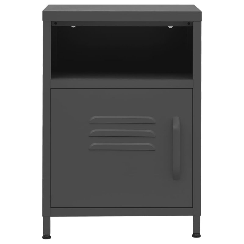 Bren 35cm W Steel Bedside Table, Set of 2, Grey