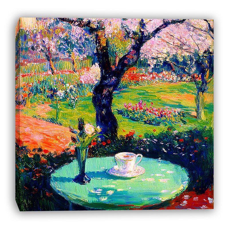 «Tea Table Under Blossoms», art mural sur toile tendue, 30"W x 30"H x 1.5"D