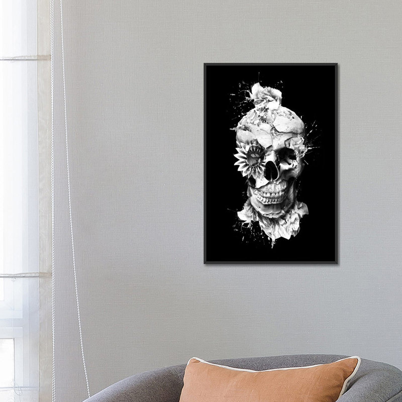 «Skeleton», impression sur toile, H 26 po x l 18 po x P 1,5 po, Toile encadrée noire, Pas de tapis