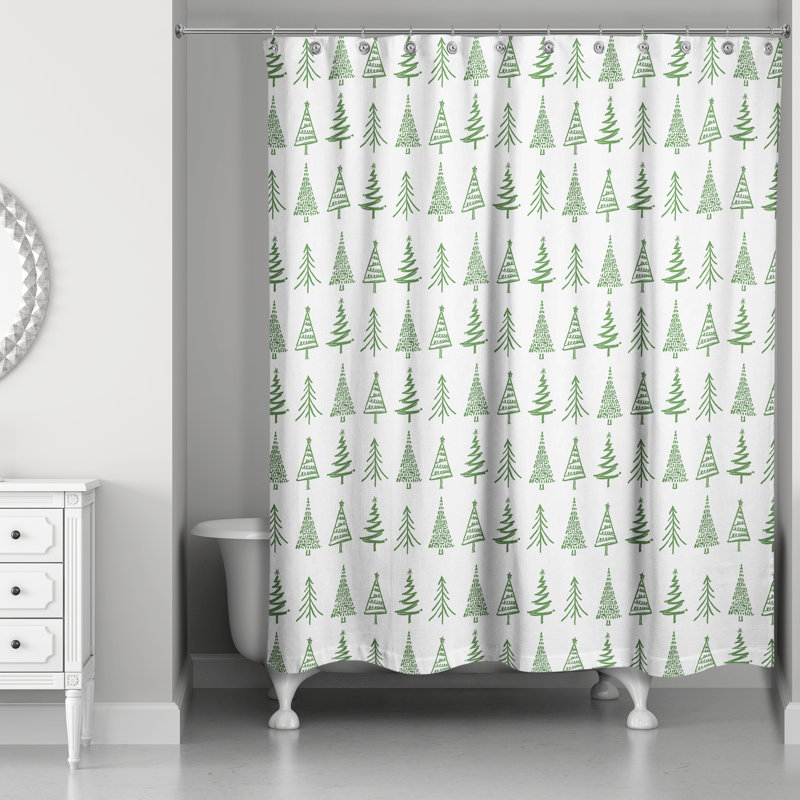 Robinson 13 Piece Floral Shower Curtain Set + Hooks, Green