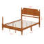 Base de lit en bois avec tête de lit, lit à poteaux en bois traditionnel, lit plateforme rétro-130830443-130830445