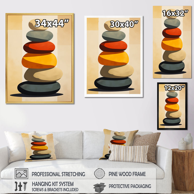 «Visual Tranquility Rock Balancing On», reproduction sur toile, 20" H x 12" W, Toile tendue