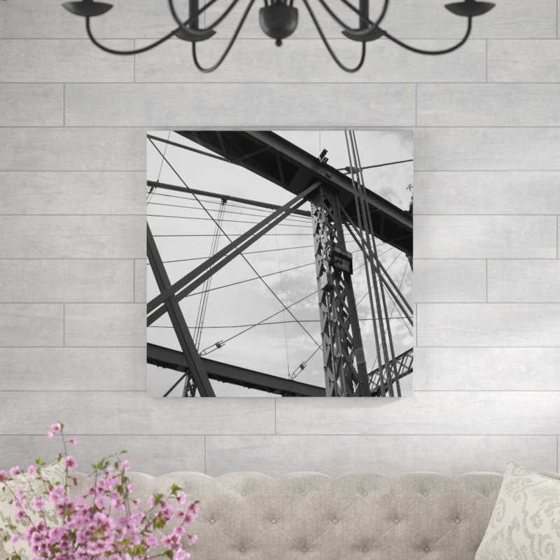 Pont-fils noir blanc-impression sur toile, H 36 po x l 36 po
