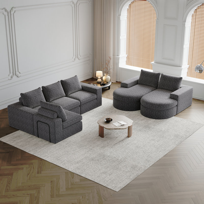 Canapé modulaire Chenille Cloud, Gris chenille