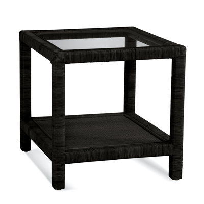 Graham Glass Top End Table with Storage