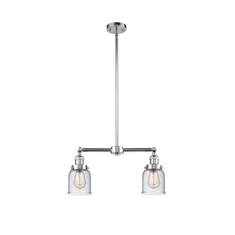Bell - 2 Light 21" Island Light, 6 Watt Vinage LED Bulb, Seedy, Polished Chrome