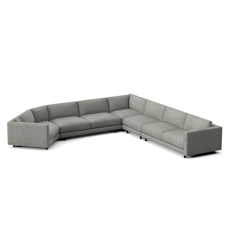 Avanni Patio Sectional with Sunbrella Cushions, Matte Black, Cream Matelasse