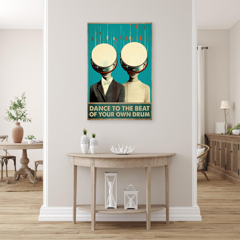 Danse au battement sur toile, H 14 po x l 11 po x P 1,25 po