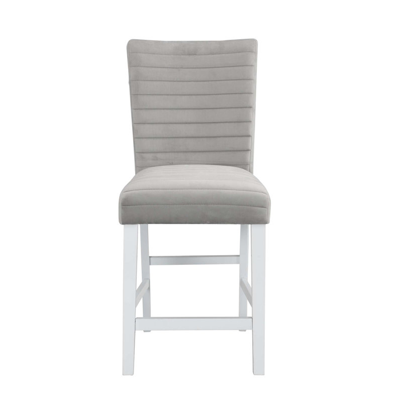 Elizaveta Velvet High Gloss Counter Height Chair (Set of 2)