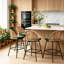 Swivel Upholstered Chenille Bar Stool-1646054772