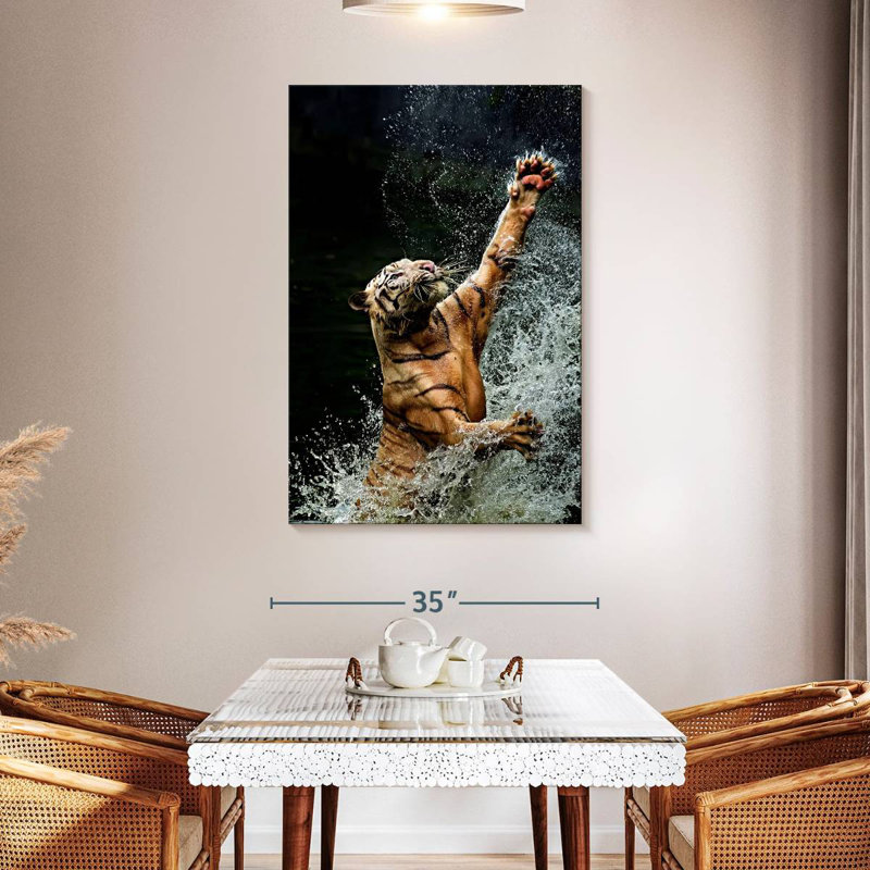 Brampt Tiger's Bath Time, 48" H x 32" W